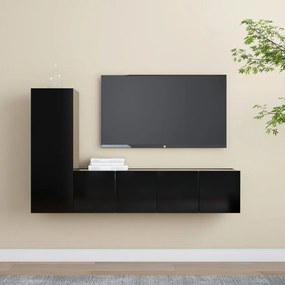 vidaXL 3-delige Tv-meubelset spaanplaat zwart