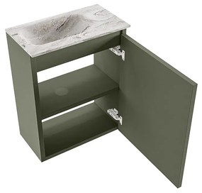 Mondiaz Ture DLux toiletmeubel 40cm army met wastafel glace links zonder kraangat