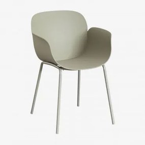 Pack Van 4 Eetkamerstoelen Van Polypropyleen En Staal Lynette Bamboe Groen - Sklum