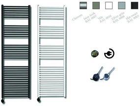 Sanicare Elektrische Design Radiator - 172 x 45 cm - 920 Watt - thermostaat chroom linksonder - inox look HRLEC 451720/I