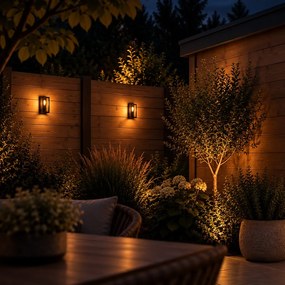 2x Spark Mini  Muurlamp Zwart met LED
