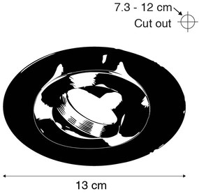 Ronde inbouwspot zwart kantelbaar met opvulring - Edu