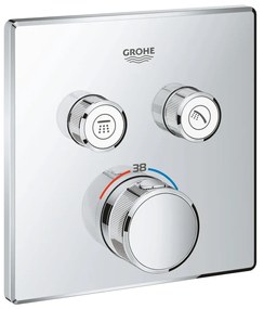 Grohe Grohtherm SmartControl inbouw regendouche vierkant plafondarm 20cm kop