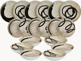 Porseleinen serviesset Moon, 6 personen, 18-delig