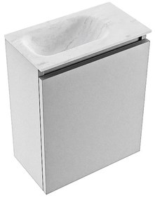 Mondiaz Ture DLux toiletmeubel 40cm plata met wastafel opalo links met kraangat