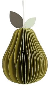 Hanger peer, papier, groen, honingraat, 8,5 cm