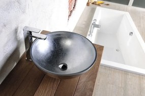 Sapho Murano glazen waskom 40cm zilver