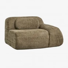 Rechter Hoekmodule Met Armleuning Voor Modulaire Bank In Vacuüm Verpakte Chenille Merida Chenille Dik Saliegroen - Sklum