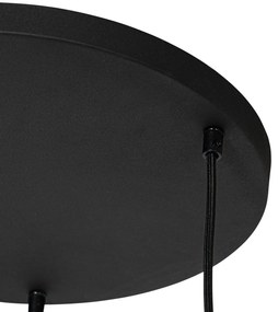 Moderne hanglamp zwart met wit 3-lichts - Cloth