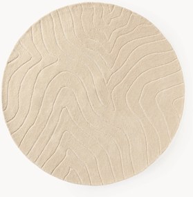 Rond handgetuft wollen vloerkleed Aaron