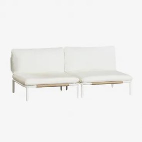 2-delige Modulaire Tuinbank Van Staal Roubly Beige Amandelroos - Sklum