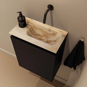 Mondiaz Ture DLux toiletmeubel 40cm urban met wastafel frappe rechts zonder kraangat