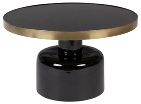 Zuiver Glam Emaille Salontafel Zwart Met Goud - 60 X 60cm.