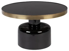 Zuiver Glam Emaille Salontafel Zwart Met Goud - 60 X 60cm.