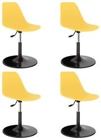 vidaXL Eetkamerstoelen draaibaar 4 st PP geel