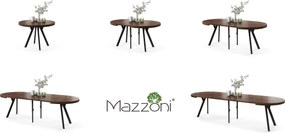 EXPANSO Bruine eik/zwarte poten - GROTE RONDE TAFEL Ø110 UITBREIDBAAR TOT 310 cm met Y-POTEN LOFT/INDUSTRIAL