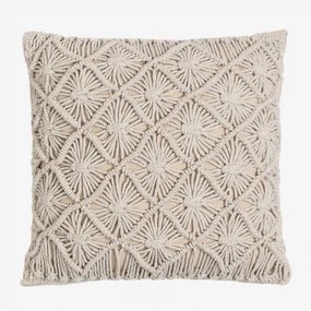 Senena Macrame Vierkant Kussen (45x45 Cm) Beige – Crème - Sklum