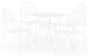 vidaXL 5-delige Bistroset gietaluminium wit