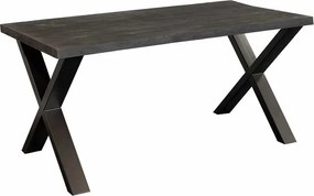 Eettafelblad massief Mango zwart - 180 x 90 x 78 cm - Bladdikte 4,0 cm