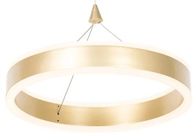 Hanglamp messing 30 cm incl. LED 3-staps dimbaar - Lyani Design rond Binnenverlichting Lamp