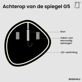 Atypische spiegel met LED-verlichting G5