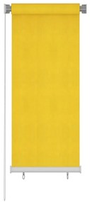 vidaXL Rolgordijn voor buiten 60x140 cm HDPE geel