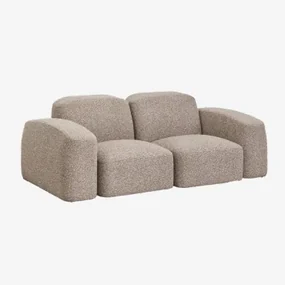 Bastian 2-delige Modulaire Bank Moka Bruine Bouclé Stof - Sklum