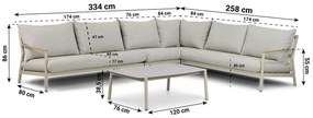 Hoek loungeset 6 personen Aluminium/rope Taupe  Coco Sevilla