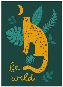 Ilustratie Leopards and tigers card. Wild animal., Nadezhda Kurbatova, (30 x 40 cm)