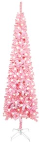 vidaXL Kerstboom met LED's smal 240 cm roze