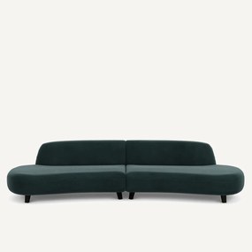 6-zits fluwelen bank, Rosebury, ontwerp Emmanuel Gallina