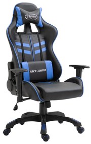 vidaXL Gamestoel kunstleer blauw