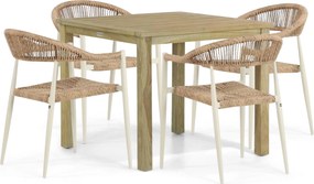 Tuinset 4 personen 90 cm Aluminium/Rope Taupe De Laan Projects