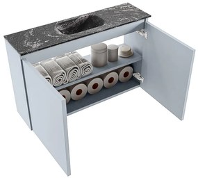 Mondiaz Ture DLux toiletmeubel 80cm clay met wastafel lava midden zonder kraangat