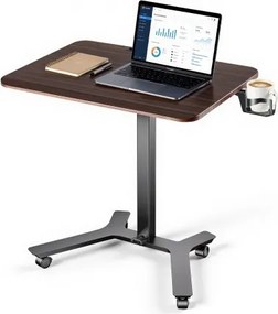 VEVOR in hoogte verstelbaar bureau/computerbureau 715x520x(725-1070)mm, metalen frame, MDF-blad, draagvermogen van 15 kg, zwenkwielen met 2 remmen, mobiel bureau voor thuiswerkplek/studie