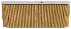 Mondiaz Joya DLux 115cm toiletmeubel ronding links/rechts oak met wastafel faye midden zonder kraangat opalo