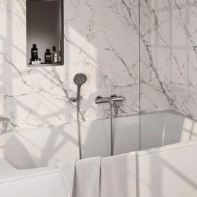 Brauer Brushed Carving Badkraan - douchegarnituur - handdouche rond 3 standen - carving knop - PVD - Geborsteld RVS 5-NG-247