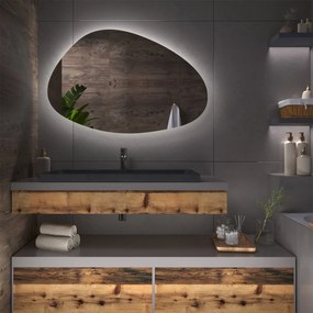 Kiezelvormige spiegel met LED-verlichting G8