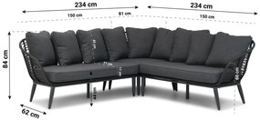 Hoek loungeset 4 personen Wicker Zwart  Coco Coco Leonardo