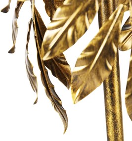 Vintage vloerlamp antiek goud met kap groen - Linden