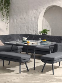 The Outsider Hoek Lounge Diningset - Jonah - Wicker - Donkergrijs - The Outsider