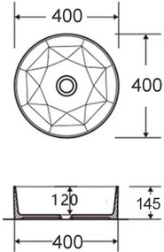Saniclear Evita ronde waskom 40x14,5cm mat grijs