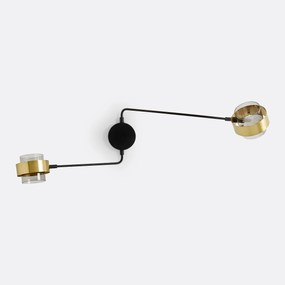 Wandlamp Botello 2 armen glas en messing