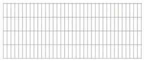 vidaXL Dubbelstaafmat 2,008x0,83 m zilverkleurig