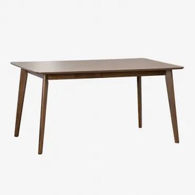 Rechthoekige Eettafel Van Mdf En Rubberhout Kerhen Donker Hout & 150 X 90 Cm - Sklum