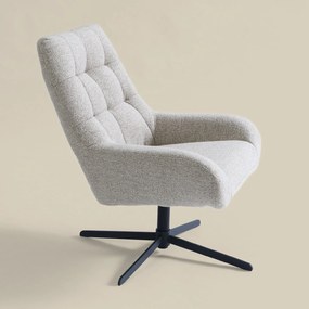 Draaibare Fauteuil Beige Boucle