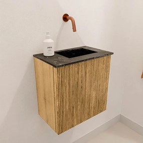 Mondiaz Joya DLux 40cm toiletmeubel oak met wastafel faye rechts zonder kraangat lava