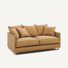 3-zits compacte slaapbank in linnen fluweel, LAZARE