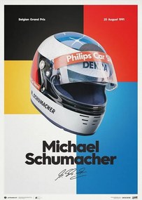 Kunstdruk Michael Schumacher - Helmet - 1991