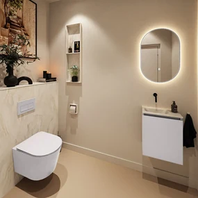 Mondiaz Ture DLux toiletmeubel 40cm cale met wastafel ostra links zonder kraangat